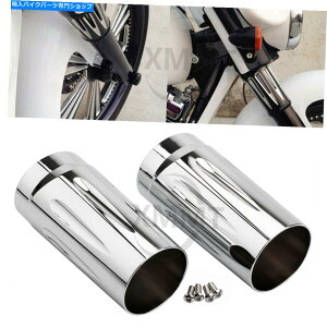 N[p[c ChrometH[Nu[cXC_[Jo[̏ Chrome Fork Boot Slider Cover Cow Bells For Harley RoadKing Electra Street Glide