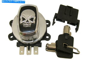 N[p[c n[[ChOCh\tg[hLOpN[ubNXJCOjbVXCb` Chrome & Black Skull Ignition Switch for Harley Wide Glide Softail Road King