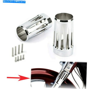 N[p[c Chrome CNCJbgAbp[tH[Nu[cXC_[Jo[̓n[[c[OgP1986-2013 Chrome CNC Cut Upper Fork Boot Slider Covers For Harley Touring Trike 1986-2013
