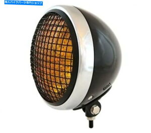 N[p[c 7 "{g}EgI[goC̃wbhCg/X|bgCgw /O - ubNN[Ao[ 7" Bottom Mount Motorcycle Headlight / Spotlight w/ Grill - Black Chrome Amber