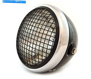 N[p[c 7 "TCh}EgI[goCwbhCgW /O - ubN - N - NA 7" Side Mount Motorcycle Headlight w/ Grill - Gloss Black - Chrome - Clear