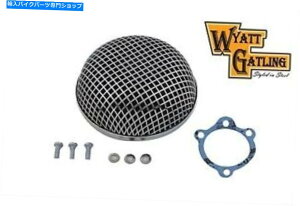 N[p[c Wyatt Gatling Chrome Chrome Chrome MeshGAN[i[for Harley Davidson by V-Twin Wyatt Gatling Chrome Round Mesh Air Cleaner for Harley Davidson by V-Twin
