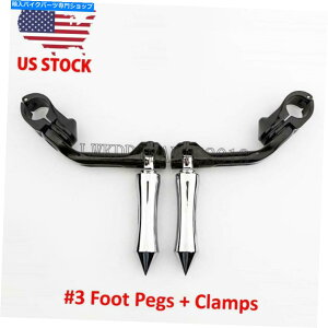 N[p[c NXpCNtbgyOtbgXg1 1/4 "GWK[ho[}EgNvpn[[ Chrome Spike Foot Pegs Footrest 1 1/4" Engine Guard Bars Mount Clamps For Harley
