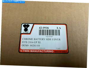 �N���[���p�[�c V-Twin Manufacturing Chrome�o�b�e���J�o�[ - 42-0936 2004 UP XL�t�B�b�g V-Twin Manufacturing Chrome Battery Cover - 42-0936 Fits 2004-UP XL