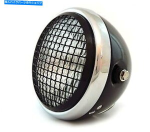 N[p[c 6.5 "TCh}EgnQI[goCwbhCgW /O - OXubNN 6.5" Side Mount Halogen Motorcycle Headlight w/ Grill - Gloss Black Chrome