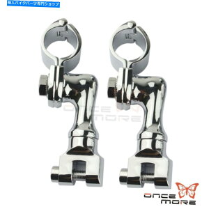 N[p[c 1-1 / 2 "HGWK[hLonghornItZbg̃NvN 1-1/2" Highway Engine Guard Longhorn Offset Foot Peg With Mounting Clamp Chrome
