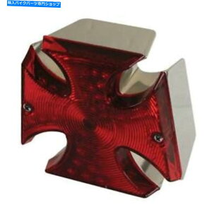 N[p[c Ultima ChromebL_CLXg12V}^`Taillight W / LEDƖ Ultima Chrome Plated Die Cast 12V Maltese Shaped Taillight w/ LED Illumination