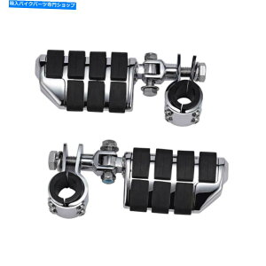 N[p[c NnCEFCtbgyOtbgXg1 1/4 "n[[pGWK[h}EgNv Chrome Highway Foot Pegs Footrest 1 1/4" Engine Guard Mounts Clamps For Harley
