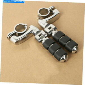 N[p[c Chrome 1 1/4 "n[[X|[cX^[̂߂̒p̂nCEFCyÕtbgbg}EgtBbg Chrome 1 1/4" Long Angled Highway Peg Footrests Mount Fit For Harley Sportster