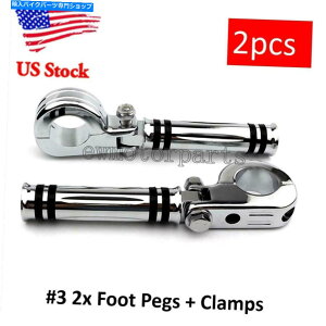 N[p[c Chrome 1-1 / 4 "GWK[hnCEFCo[tbgyOPEGXg}Eg}EgtBbgn[[ Chrome 1-1/4" Engine Guard Highway Bars Foot Pegs Peg Rest Mount Fit For Harley