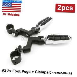 N[p[c I[goC1-1 / 4 "NbVnCEFCo[GWK[htbgyO}EgXgN[Vi Motorcycle 1-1/4" Crash Highway Bar Engine Guard Foot Pegs Mount Rest Chrome New