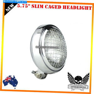 �N���[���p�[�c �N�����N���A�����Y5.75 �X�����O�����w�b�h���C�g�n�[���[�J�t�F���[�T�[�`���b�p�[�{�b�o�[ Chrome clear lens 5.75 slim grill headlight Harley cafe racer chopper bobber�y���s�A���i�z