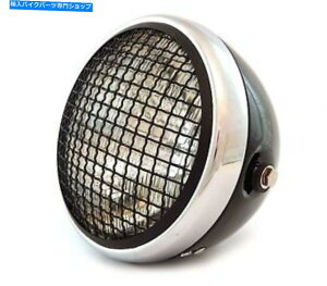 N[p[c 7 "TCh}EgI[goCwbhCgW /O - ubNN[}bg - NA 7" Side Mount Motorcycle Headlight w/ Grill - Gloss Black Chrome Matte - Clear