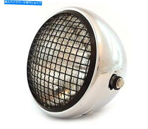 N[p[c 7 "TCh}EgI[goCwbhCgW /ON - ̂鍕 - NA 7" Side Mount Motorcycle Headlight w/ Grill Chrome - Gloss Black - Clear