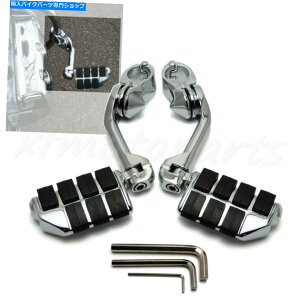 N[p[c n[[I[goCW / 1-1 / 4 "GWK[ĥ߂̃NOnCEFCtbgyO Chrome Long Highway Foot Pegs Fit For Harley Motorcycle w/ 1-1/4 " Engine Guards