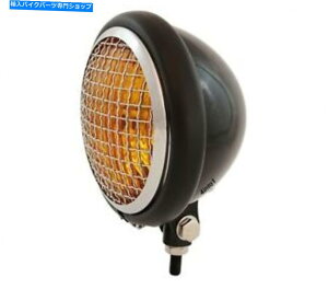 N[p[c 5.75 "{g}EgwbhCgW /O - OX}bgubNN[Ao[ 5.75" Bottom Mount Headlight w/ Grill - Gloss Matte Black Chrome Amber