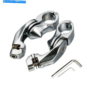 �N���[���p�[�c �n�[���[�c�[�����O�I�[�g�o�C�̂��߂̃N����1-1 / 4 �Z���p�x�̍������H�̑��̃y�O�N�����v Chrome 1-1/4 Short Angled Highway Foot Peg Clamps For Harley Touring Motorcycle�y���s�A���i�z
