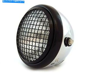 N[p[c 6.5 "TCh}EgnQI[goCwbhCgW /O - NOXubN 6.5" Side Mount Halogen Motorcycle Headlight w/ Grill - Chrome Gloss Black