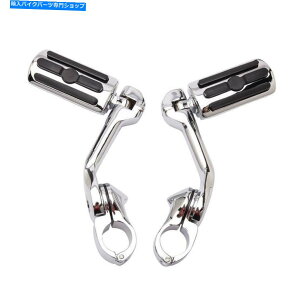 N[p[c 1.25 "Harley DavidsonpNpx̍HGWK[hChtbgyO 1.25" Chrome Long Angled Highway Engine Guard Wide Foot Pegs For Harley Davidson
