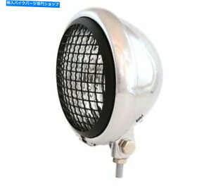 N[p[c 5.75 "̃I[goC̒̃}Eg̃wbhCgW /O - N}bgubN 5.75" Custom Motorcycle Bottom Mount Headlight w/ Grill - Chrome Matte Black