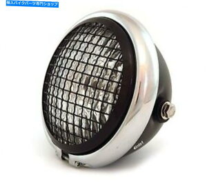 N[p[c 5.75 "nQI[goCwbhCgW /O - }bgubN - N - ubN 5.75" Halogen Motorcycle Headlight w/ Grill - Matte Black - Chrome - Gloss Black