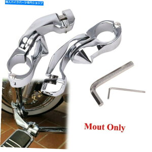 N[p[c Chrome 1 1/4 "n[[̂߂̒Zpx̒߉\ȍH̃yO}EgNv Chrome 1 1/4" Short Angled Adjustable Highway Foot Pegs Mount Clamps For Harley
