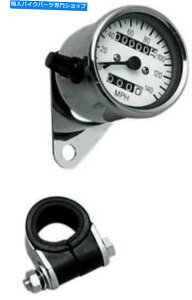 N[p[c DS 2.4 "~jJjJXs[h[^[W /gbv2F1NW / White Face DS 2.4" Mini Mechanical Speedometer w/Trip 2:1 Chrome w/White Face