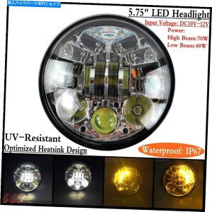 N[p[c A~jE5-3 / 4 "EhLEDwbhCgwbhvvWFN^[for Harley XL883 1200 Aluminum 5-3/4" Round LED Headlights Headlamp Projector For Harley XL883 1200
