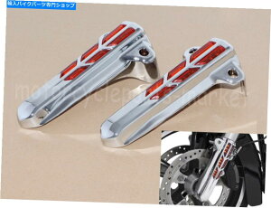 N[p[c 14~17n[[t̂߂̃yAN[^[LEDCgtH[NAo[YJo[ Pair Chrome Motor LED Light Lower Fork Amber Lens Covers for 14-17 Harley FLHT