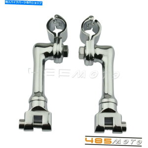 N[p[c Chrome Longhorn OffsettbgyONv1 '' '1 1/4' '1 1/8' 'GWK[h Chrome Longhorn Offset Footpeg Clamps Mount For 1'' 1 1/4'' 1 1/8'' Engine Guard