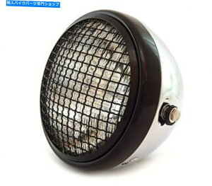 N[p[c 7 "TCh}EgI[goCwbhCgW /O - N - OXubN - NA 7" Side Mount Motorcycle Headlight w/ Grill - Chrome - Gloss Black - Clear