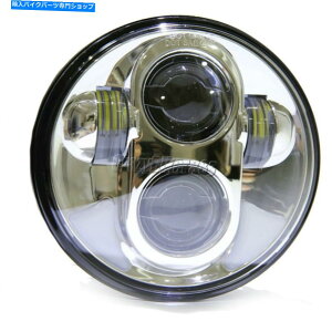 N[p[c 5.75 "Harley Dyna Sportster XL 1200 883̂߂LEDNvWFN^[EhwbhCg 5.75" LED Chrome Projector Round Headlight For Harley Dyna Sportster XL 1200 883