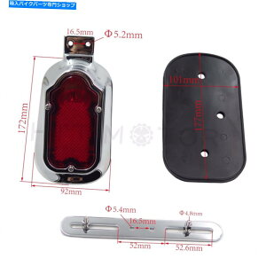 N[p[c n[[_rbh\oCN̂߂̃I[goCN[Ԃ̕΃u[Le[CgVOi Motorcycle Chrome Red Tombstone Brake Tail Light Signal For Harley Davidson Bike