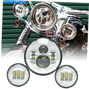 N[p[c I[goĈ߂7 "C`LED̃wbhCgvWFN^[4.5C`̖̓dN 7" INCH LED HEADLIGHT PROJECTOR 4.5 INCH FOG LIGHT BULB CHROME FOR MOTORCYCLES