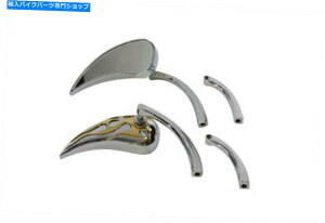 N[p[c N[rbg̗܃hbv~[͔w4n[[ɋ̉̓Ă܂ Chrome billet tear drop mirrors have a gold flame inlay on back 4 Harley