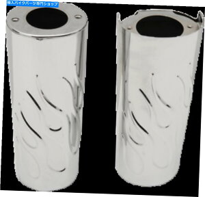 N[p[c Drag Specialties Chrome Flame Plus +2tH[Nu[c8.5Abp[XC_[Jo[84-13 " Drag Specialties Chrome Flame Plus +2 Fork Boots 8.5 Upper Slider Covers 84-13"