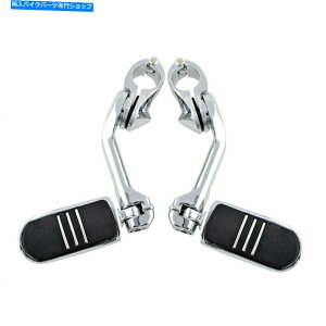 "�N���[���p�[�c Streamliner Highway Foot Pegs 1.25 ""Harley Engine Guard A�̂��߂̒����p�x Streamliner Highway Foot Pegs 1.25"" Chrome Long Angled For Harley Engine Guard A�y���s�A���i�z"