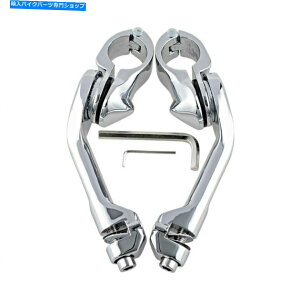 N[p[c 1-1 / 4 "N[px̍HGWK[ho[̑̃yO}Eĝ߂̃n[[Wym 1-1/4" Chrome Long Angled Highway Engine Guard Bar Foot Peg Mount For Harley WYM