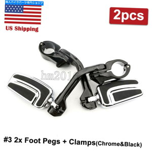 N[p[c Chrome 1-1 / 4 "߉\ȍHttbgyOn[[c[OɃtBbg Chrome 1-1/4" Adjustable Highway Long Mounting Foot Pegs Fit For Harley Touring