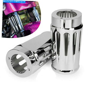 �N���[���p�[�c Harley Touring flt 86-13�̂��߂�Chrome�t�H�[�N�u�[�g�X���C�_�[�J�o�[���̏��̃A���~�j�E�� Chrome Fork Boot Slider Cover Cow Bell Aluminum For Harley Touring FLH FLT 86-13�y���s�A���i�z