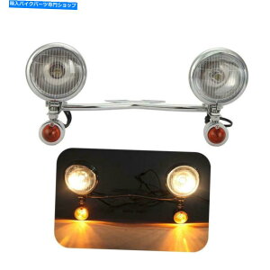 N[p[c ChromeI[goCʉߋ쓮X|bgtHOvv^[VOiCgo[ Chrome Motorcycle Passing Driving Spot Fog Lamp Turn Signal Light Bar For Harley