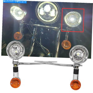 N[p[c ChromeI[goCʉߋ쓮X|bgtHOvv^[VOiCgo[ Chrome Motorcycle Passing Driving Spot Fog Lamp Turn Signal Light Bar For Harley