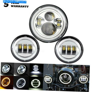 N[p[c hbg7 "LEDwbhCgvWFN^[+ 4.5 ''tHOCgʉ߃vN DOT 7" Led Headlight Projector + 4.5'' Fog Lights Passing Lamp Chrome