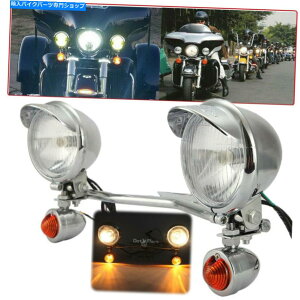 N[p[c ChromeI[goC̋쓮ʉ߃^[VOiX|bgtHOCgo[hbg Chrome Motorcycle Driving Passing Turn Signal Spot Fog Lights Bar DOT