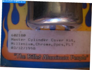 N[p[c v1Nu~jAv2 PC}X^[V_[Jo[n[[_rbh\ttf Pro-One Chrome "Millenium" 2 Pc Master Cylinder Cover Harley Davidson FLT models