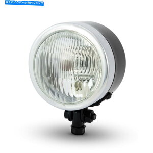 N[p[c 4 1/2 "ubNNwbhCg12V 55WpSportster Project 4 1/2" Black & Chrome Headlight 12V 55W for Harley Davidson Sportster Project