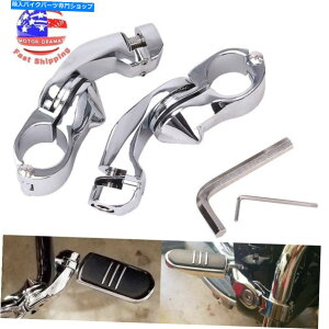 �N���[���p�[�c Chrome 1-1 / 4 �n�[���[�c�[�����O�̂��߂̒��߉\�ȍ������H�Z����PEG�̎��t���t�B�b�g Chrome 1-1/4 Adjustable Highway Short Foot Pegs Mounting Fit For Harley Touring�y���s�A���i�z