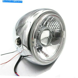 N[p[c NEhI[goCLEDɂ/ LOr[wbhCgvWFN^[̓Vg̖ڂ̌ÂwZ Chrome Round Motorcycle LED Hi/Lo Beam Headlight Projector Angel Eye Old School