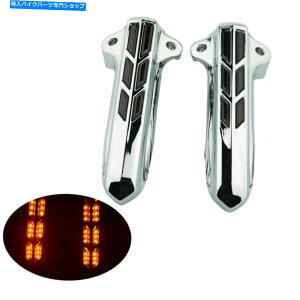 �N���[���p�[�c Chrome Lower Smoke Presp�X���C�_�[�J�o�[�Ԃ�LED for Harley Touring flhr / x 2014-17 Chrome Lower Smoke Legs Slider Covers Red LED for Harley Touring FLHR/X 2014-17�y���s�A���i�z
