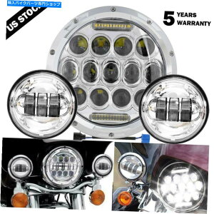 N[p[c 7C`LEDwbhCgvWFN^[+ 2PC 4.5 "Electra Glide Touringp̃Cgʂ 7inch LED Headlight Projector +2pc 4.5" Passing Lights for Electra Glide Touring
